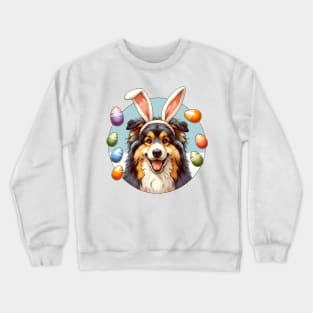 Bohemian Shepherd with Bunny Ears Celebrates Easter Joy Crewneck Sweatshirt